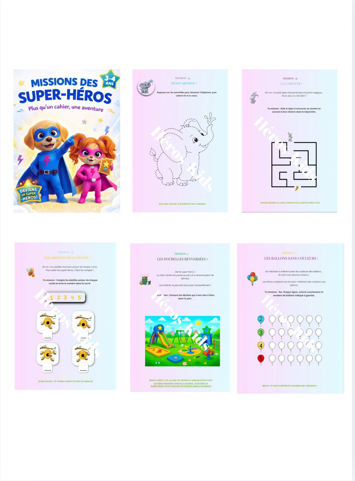 Missions des Super-Héros 3-4 ans — Plus qu’un cahier, une aventure