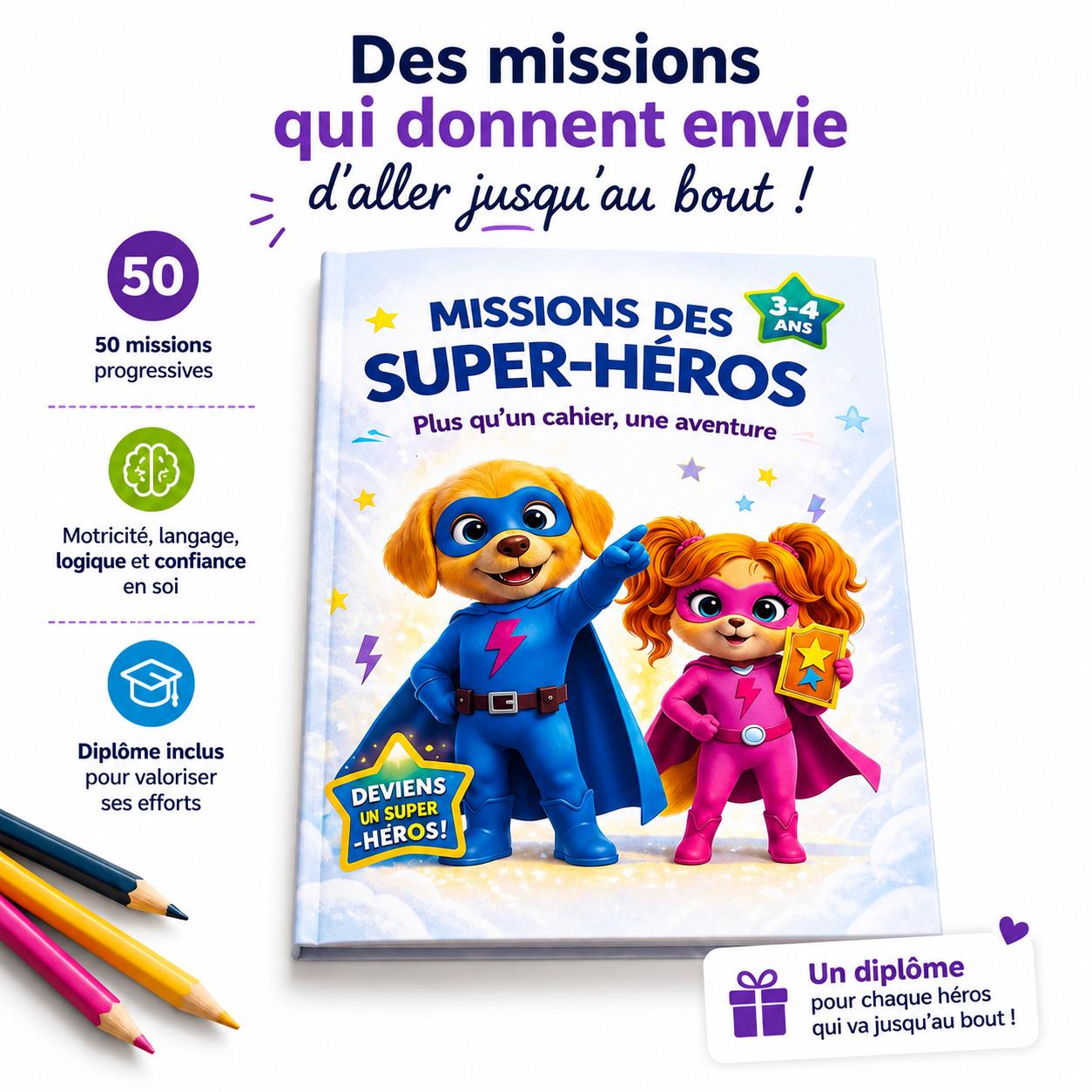 Missions des Super-Héros 3-4 ans — Plus qu’un cahier, une aventure